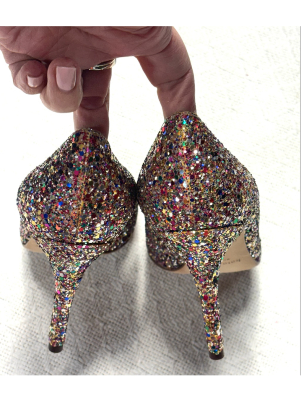 Kate Spade Karolina Multicolor Glitter Pumps Heels Size 9 EUC Dopamine Statement - Picture 6 of 11